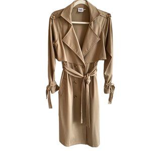 Princess Polly Cassie Trench Coat Double Breasted Wide Lapel Tie Cuffs Size 2